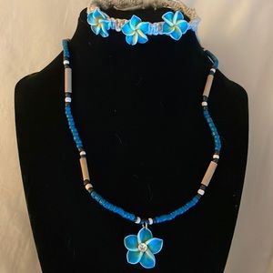 Matching Island Flower Necklace and Bracelet